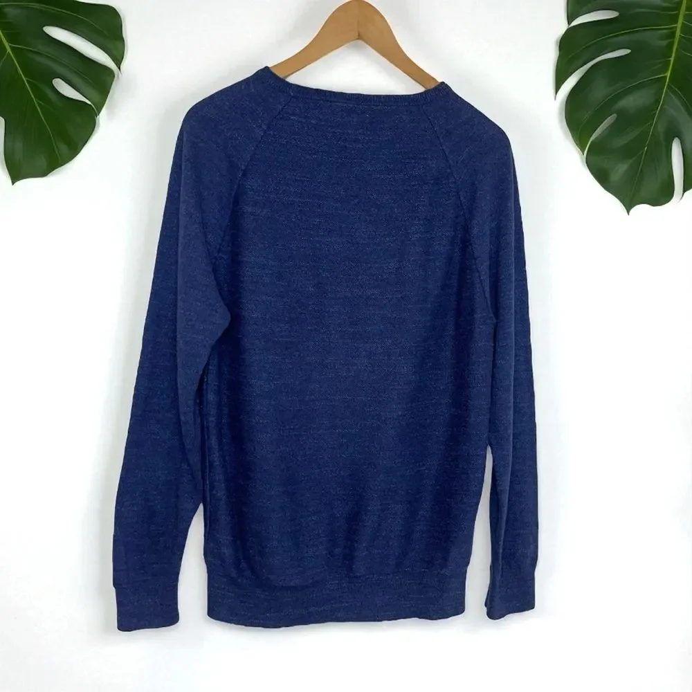 J. Crew Rugged Cotton Long Sleeve Sweater in Heathered Indigo